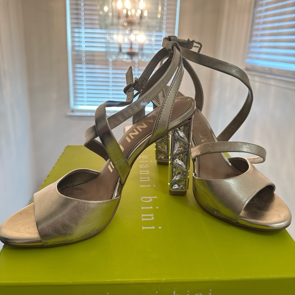 Gianni Bini Gold with Metallic Strappy Heels
